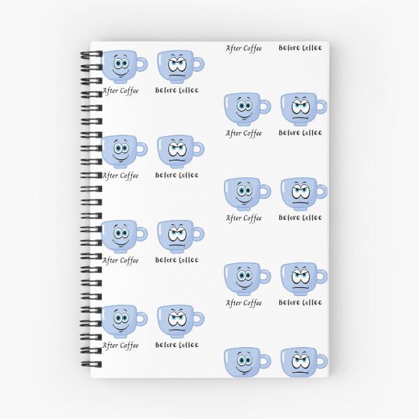 Item preview, Cute Sad and Happy face "Before and After Coffee" Design designed and sold by SheaLN.