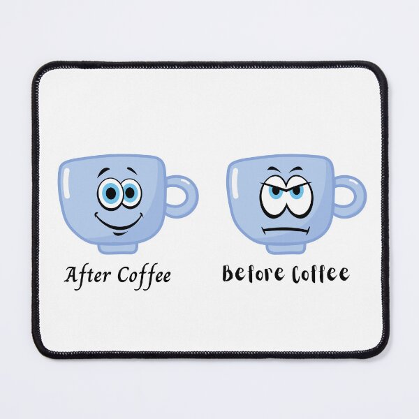 Item preview, Cute Sad and Happy face "Before and After Coffee" Design designed and sold by SheaLN.
