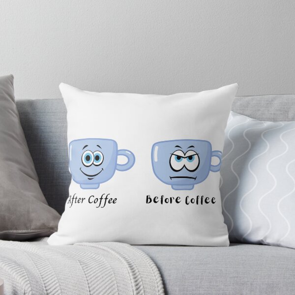 Item preview, Cute Sad and Happy face "Before and After Coffee" Design designed and sold by SheaLN.