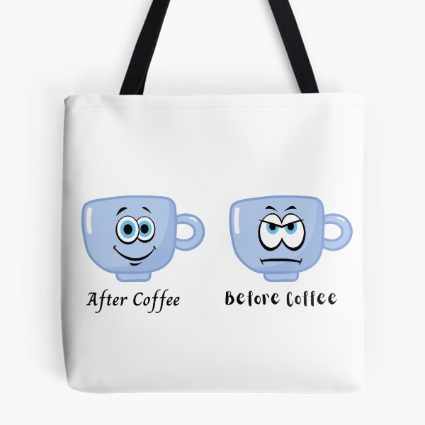 Item preview, Cute Sad and Happy face "Before and After Coffee" Design designed and sold by SheaLN.
