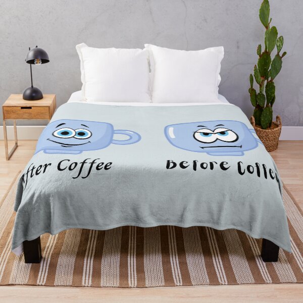 Item preview, Cute Sad and Happy face "Before and After Coffee" Design designed and sold by SheaLN.