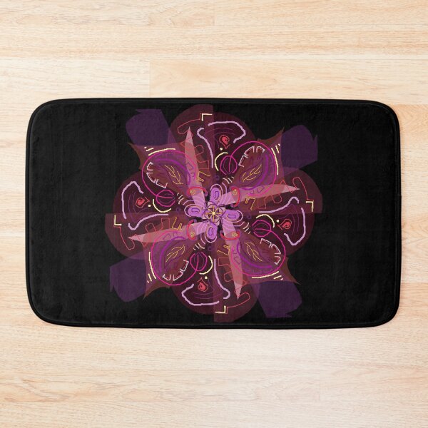 Item preview, multicolored abstract mandala design with floral decorations in shades of pink designed and sold by Goliardika-Shop.