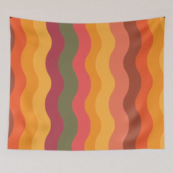 Item preview,  70s pattern  Retro groovy waves in orange, yellow and red  designed and sold by Yasminepatterns .