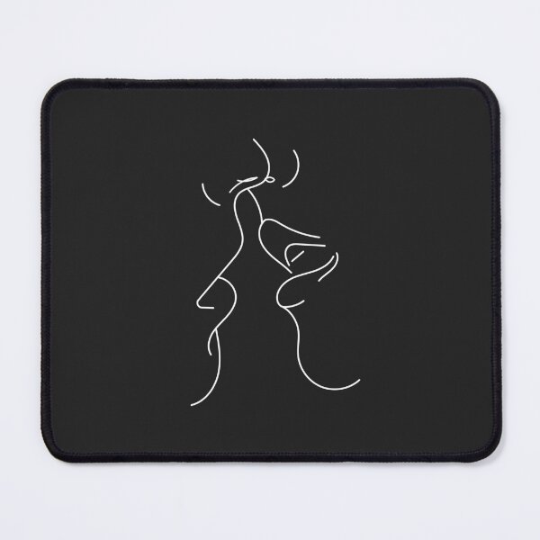 Item preview, Abstract man and woman kiss lips by line drawing designed and sold by NazarliNigar.