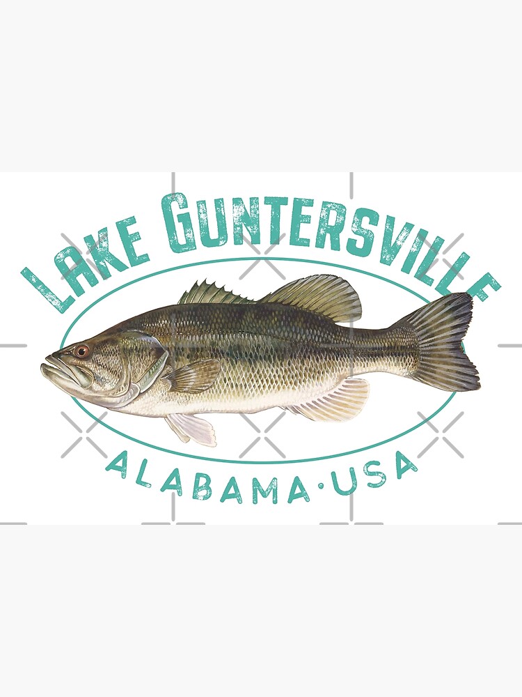 "Lake Guntersville Alabama Largemouth Bass Design" Poster for Sale by