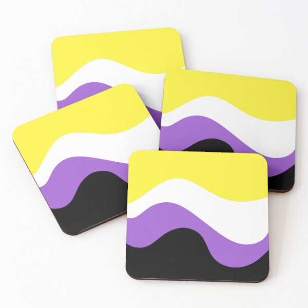 Item preview, Non binary pride flag retro style wave pattern designed and sold by studiousmage.