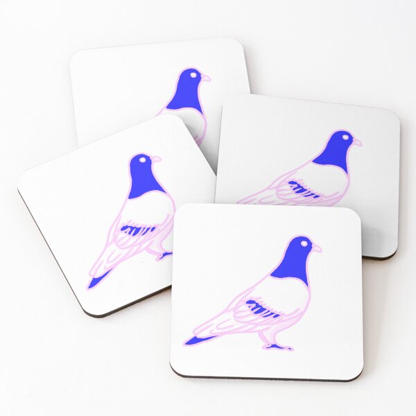 Item preview, Pigeon portrait - pale pink and royal blue designed and sold by YukariWilson.