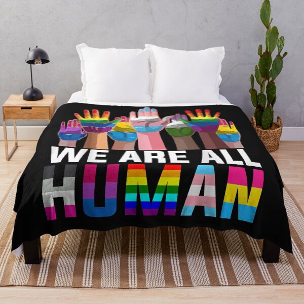 Item preview, We are all Human LGBT Flag Gay Pride Month Transgender Flag designed and sold by Vignette2323.