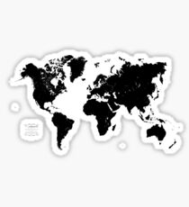 Black & White World Map Sticker