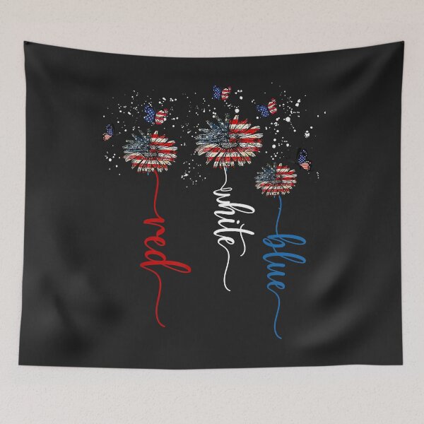 Item preview, Red White Blue Sunflower Butterfly Patriotic 4th Of July designed and sold by Corelli87.