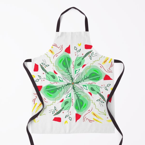 Item preview, multicolored abstract mandala design with floral decorations in shades of green designed and sold by Goliardika-Shop.