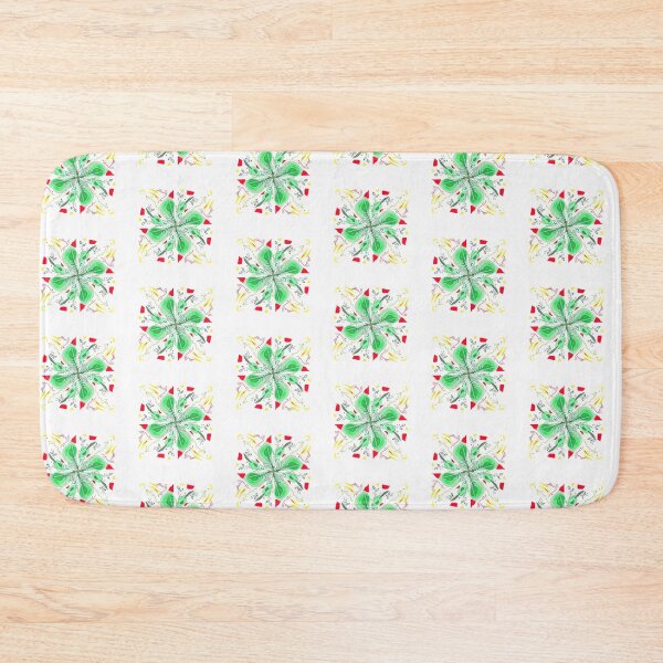 Item preview, multicolored abstract mandala design with floral decorations in shades of green designed and sold by Goliardika-Shop.