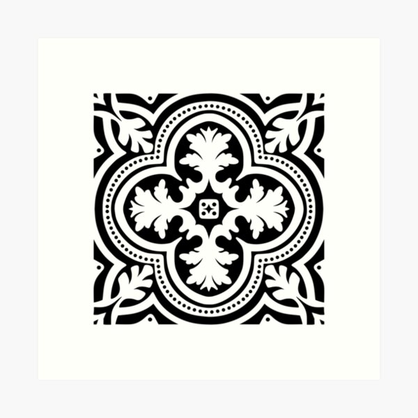 Spanish Tile Design - Farmhouse, Rustic Art Art Print