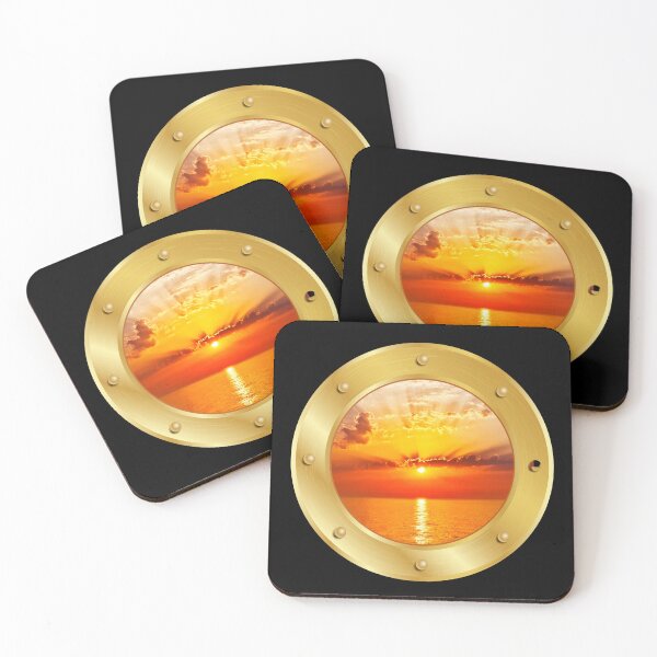 Item preview,  Ship, Porthole, sunset, ocean. The setting sun designed and sold by 13thstreet.