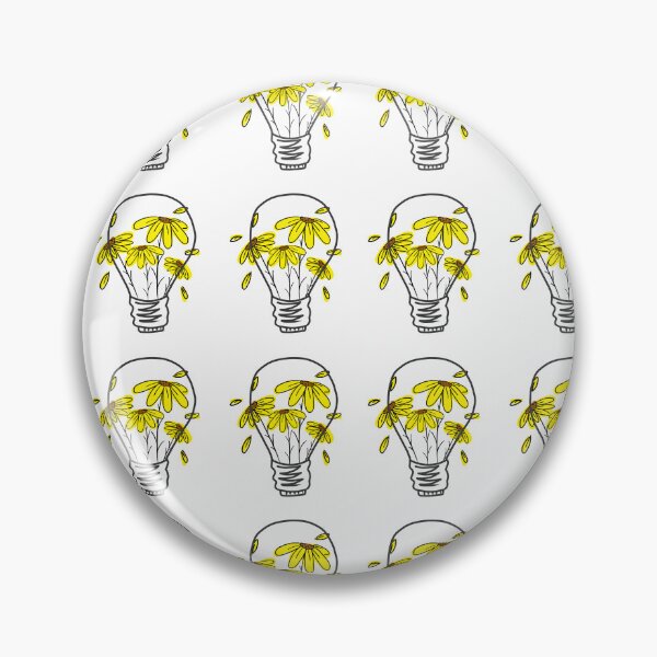 Item preview, Pattern Light Bulb with Yellow Flowers designed and sold by Unaiza Khalid.
