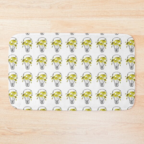 Item preview, Pattern Light Bulb with Yellow Flowers designed and sold by Unaiza Khalid.