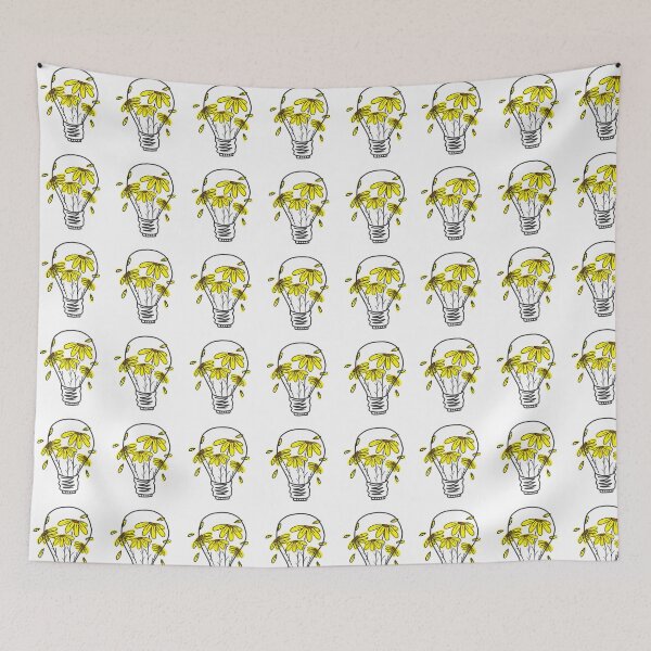 Item preview, Pattern Light Bulb with Yellow Flowers designed and sold by Unaiza Khalid.