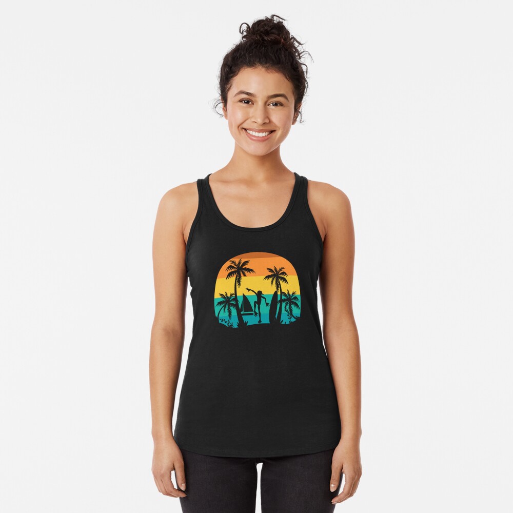 Discover Frog At The Beach  Racerback Tank Top