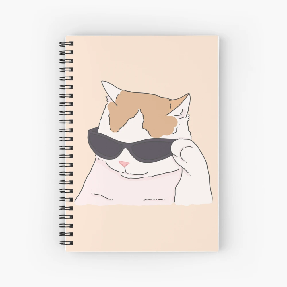 Funny Black Cat Spiral Notebook - Panic At The Desk-o Journal 5.5x8.3 Inches For Cat Lovers & Note Taking