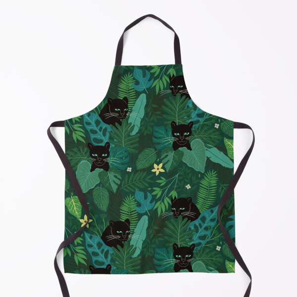 Item preview, panthers and tropical leaves designed and sold by burbura.