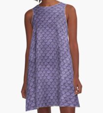 Lila Skalen A-Linien Kleid