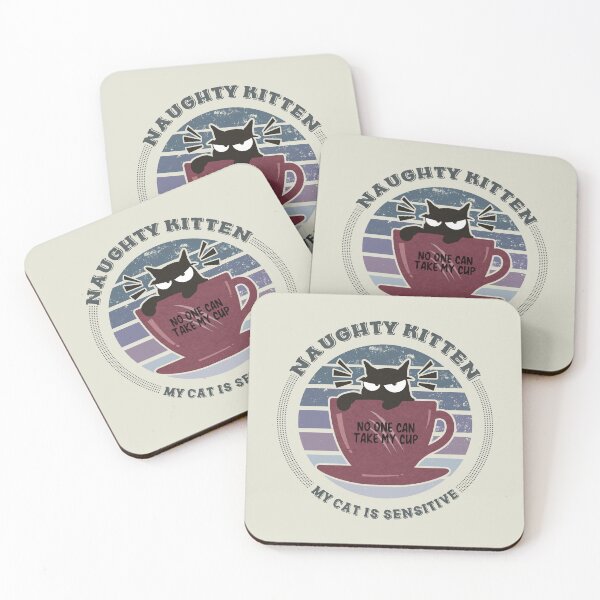 Item preview, My cat is sensitive Naughty kitten Funny Quote designed and sold by VichallanStudio.