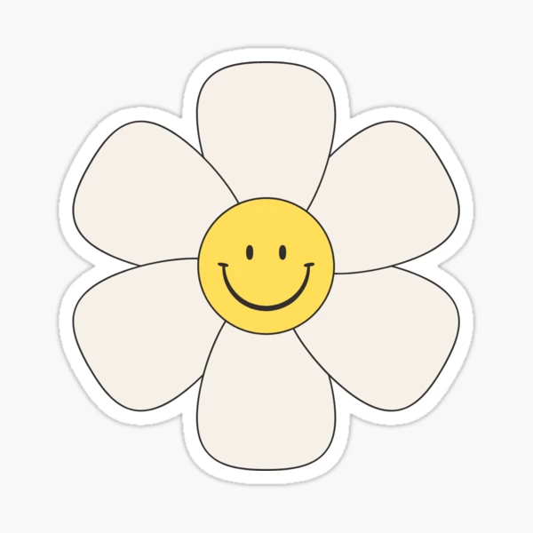 Smiley Daisy Flower Face Sticker Sticker for Sale by daisyyconn