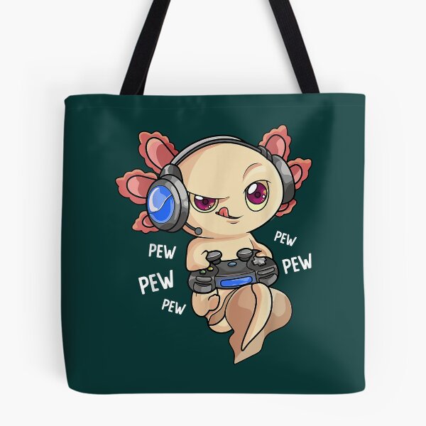 Item preview, Gamesolotl Gamer Axolotl Fish Playing Video Game designed and sold by RavenApparell.
