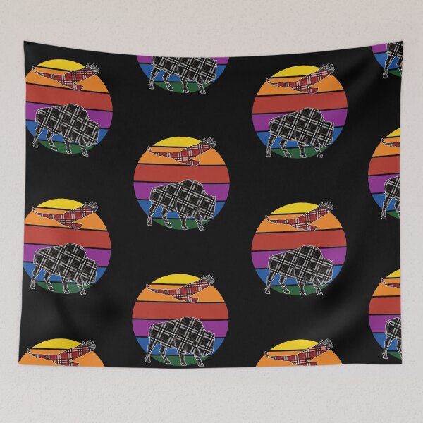 Item preview, Plaidimals Sunset-Tatanka Bison Buffalo designed and sold by 69Designs-MP.