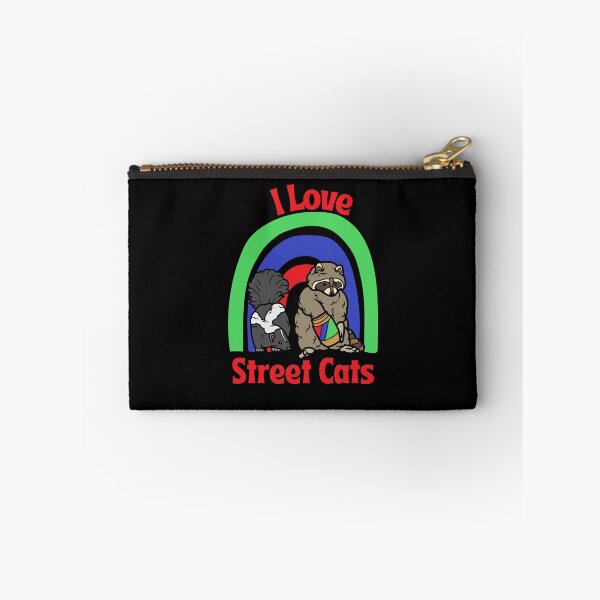 Aperçu de l'œuvre J'aime les chats de rue - raton laveur et mouffette créée et vendue par RoughShirts.