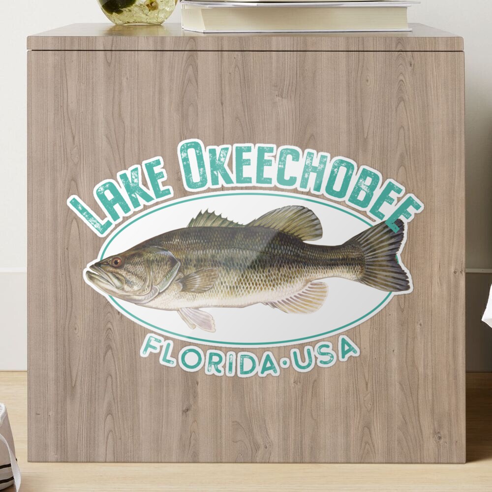 Lake Okeechobee Florida Largemouth Bass Design Sticker for Sale