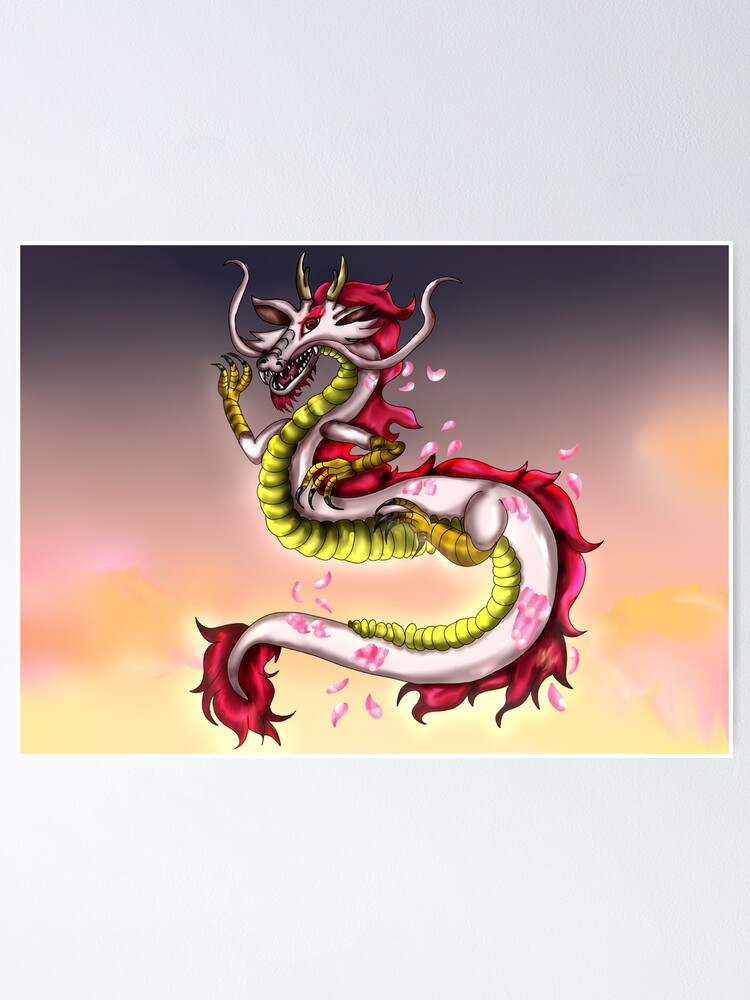 Kirschbluten Drache Poster Von Thevioletwitch Redbubble