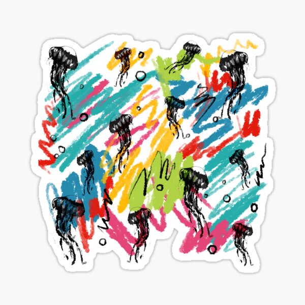 colored jellyfish Sticker