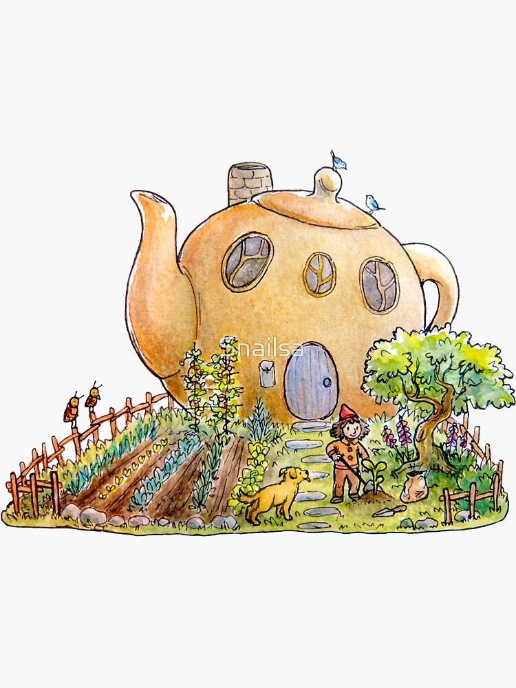 Thumbnail 3 of 3, Sticker, Teapot House designed and sold by Snailsa.