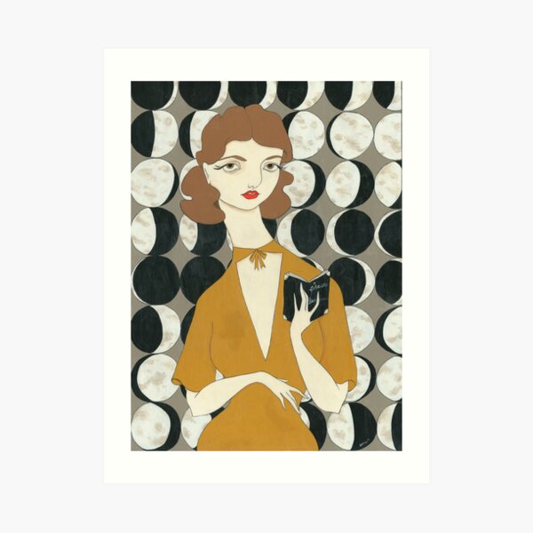 Moon Phases Woman Art Print