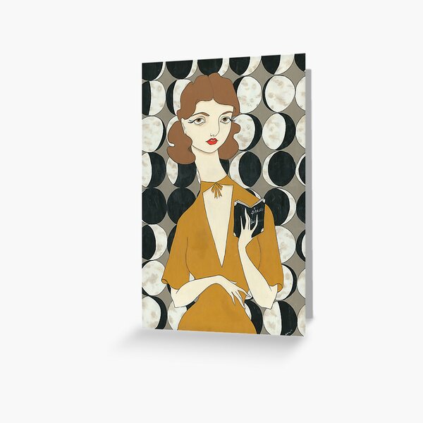 Moon Phases Woman Greeting Card
