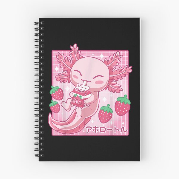 Item preview, Kawaii Axolotl Strawberry Milk Shake Carton Japanese Anime  designed and sold by RavenApparell.