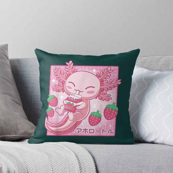 Item preview, Kawaii Axolotl Strawberry Milk Shake Carton Japanese Anime  designed and sold by RavenApparell.