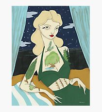 Tattooed Lady with Trees Photographic Print