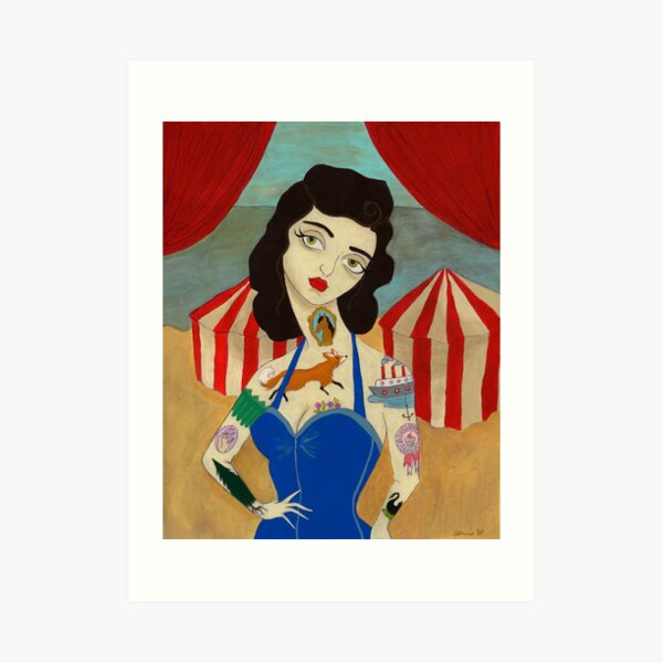 Tattooed Lady Art Print