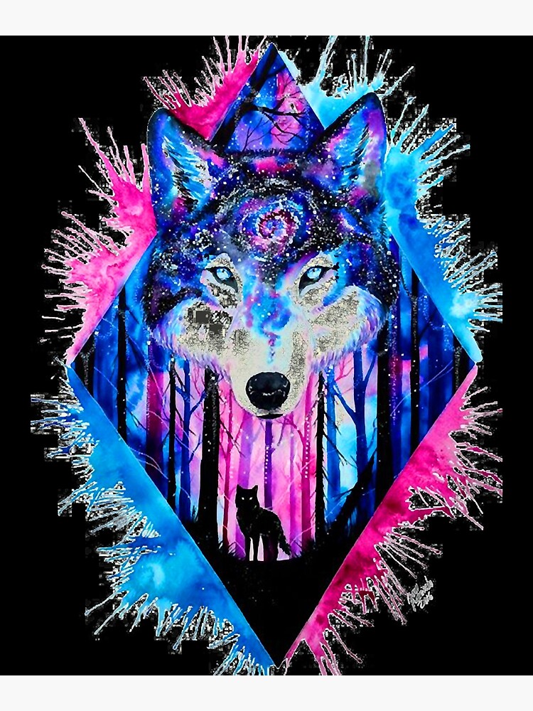 "Black and blue wolf Sticker" Poster for Sale by MatthusDeligt Redbubble