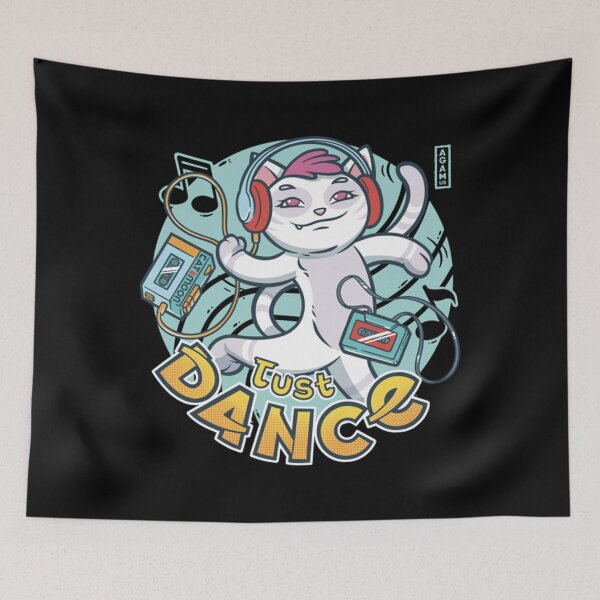 Item preview, Cat T-ShirtCute White Cat Just Dance designed and sold by MatthusDeligt.