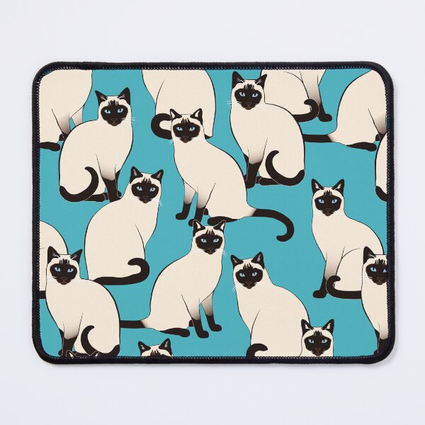 Item preview, Siamese Cats dense on turquoise designed and sold by nadyanadya.