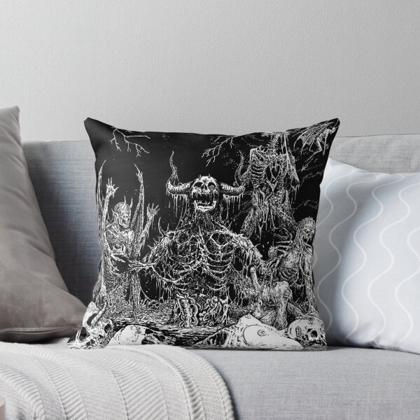 Item preview, Death Evil Demon in Hell Skeleton Alive Inferno black white designed and sold by DRK7DSGN.