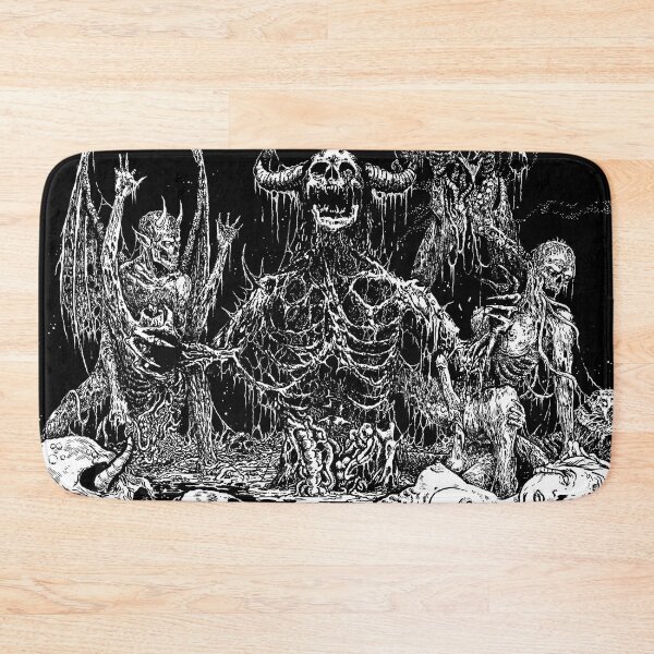 Item preview, Death Evil Demon in Hell Skeleton Alive Inferno black white designed and sold by DRK7DSGN.