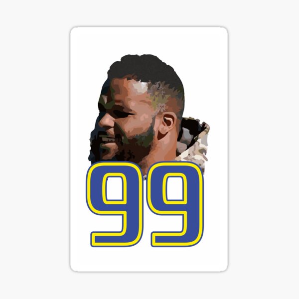 2021 Los Angeles Rams Aaron Donald DT 4-⭐⭐⭐⭐-Star Stick-on Blue Captain  C-PATCH