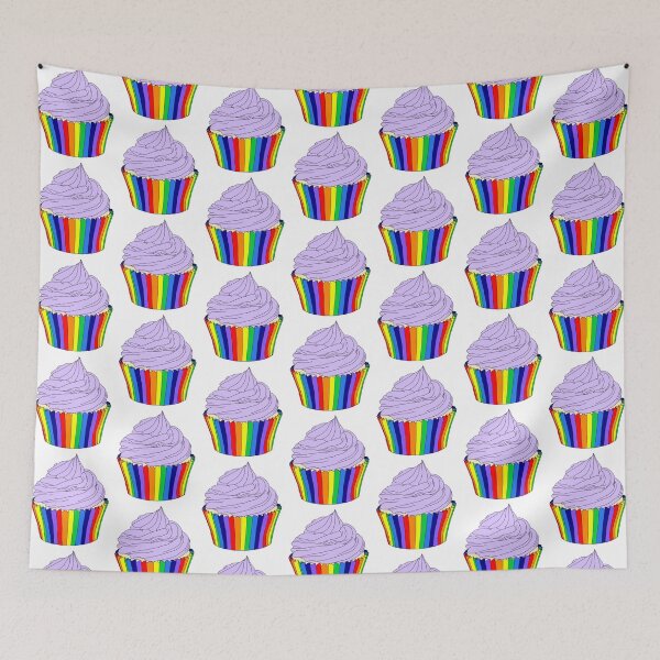 Item preview, Rainbow Cupcake with Lavender Icing  designed and sold by Deborah Camp.