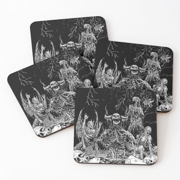 Item preview, Death Evil Demon in Hell Skeleton Alive Inferno black white designed and sold by DRK7DSGN.