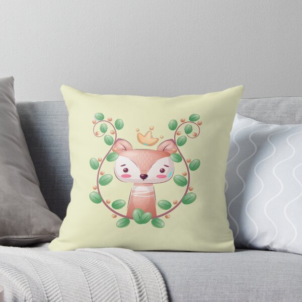 Item preview, Fox with Leaves Frame, Cute Cartoon Child Drawing, Calm Colorful Illustration Art designed and sold by TinyBeezle.