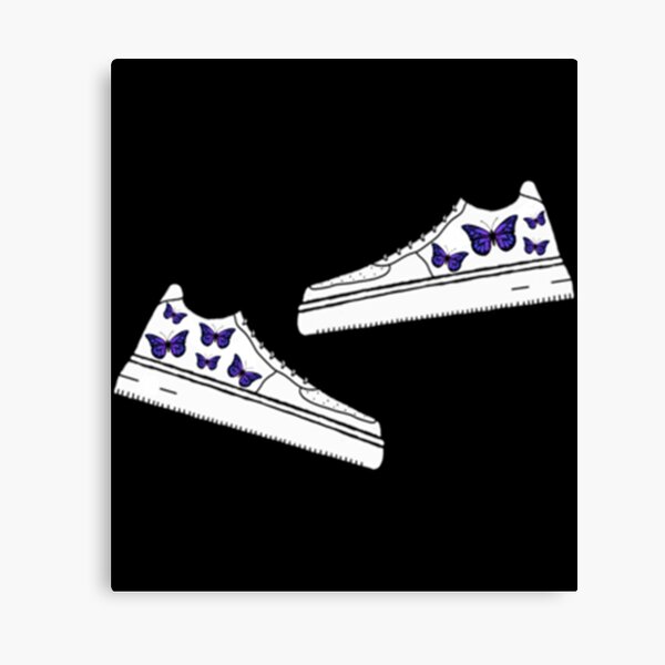 Air Force 1 Custom Shoes Low Cartoon Purple Lilac Black White Outline